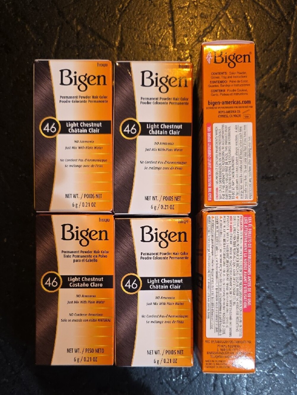 (6) Bigen Permanent Powder Hair Color 46 Light Chestnut - Picture 2 of 2